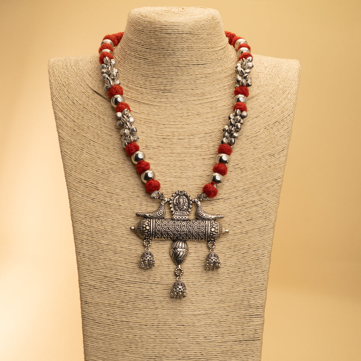 REMII TEMPLE FABRIC AND METAL  MALA/ NECKPIECE ML201