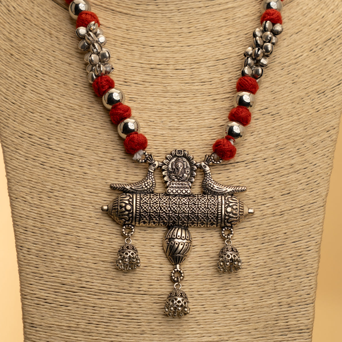 REMII TEMPLE FABRIC AND METAL  MALA/ NECKPIECE ML201