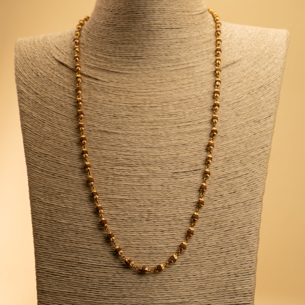 ZION GOLD TONED AND RUDRAKSHA MALA/ NECKPIECE ML166