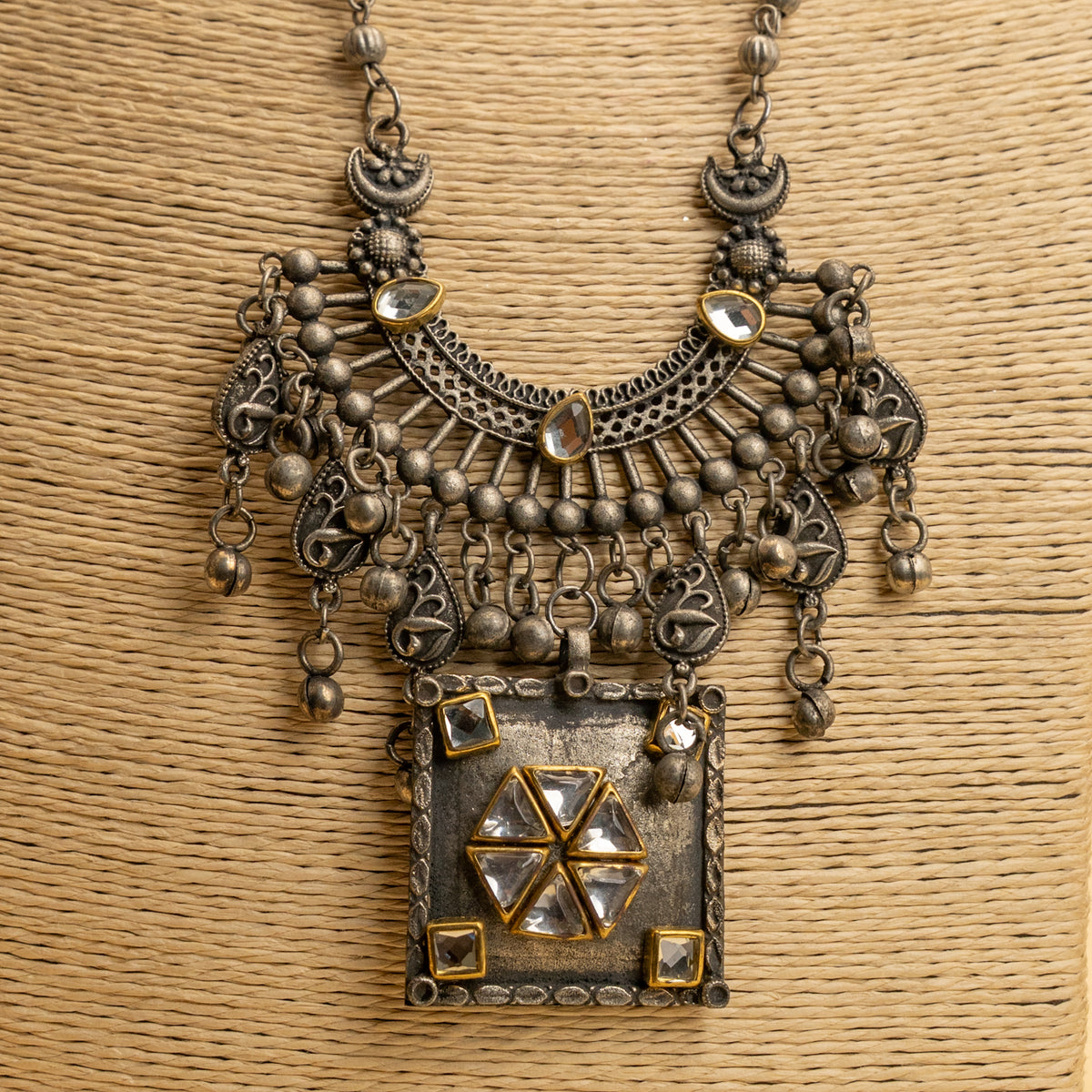 RORY BLACK POLISH MALA/ NECKPIECE  ML164