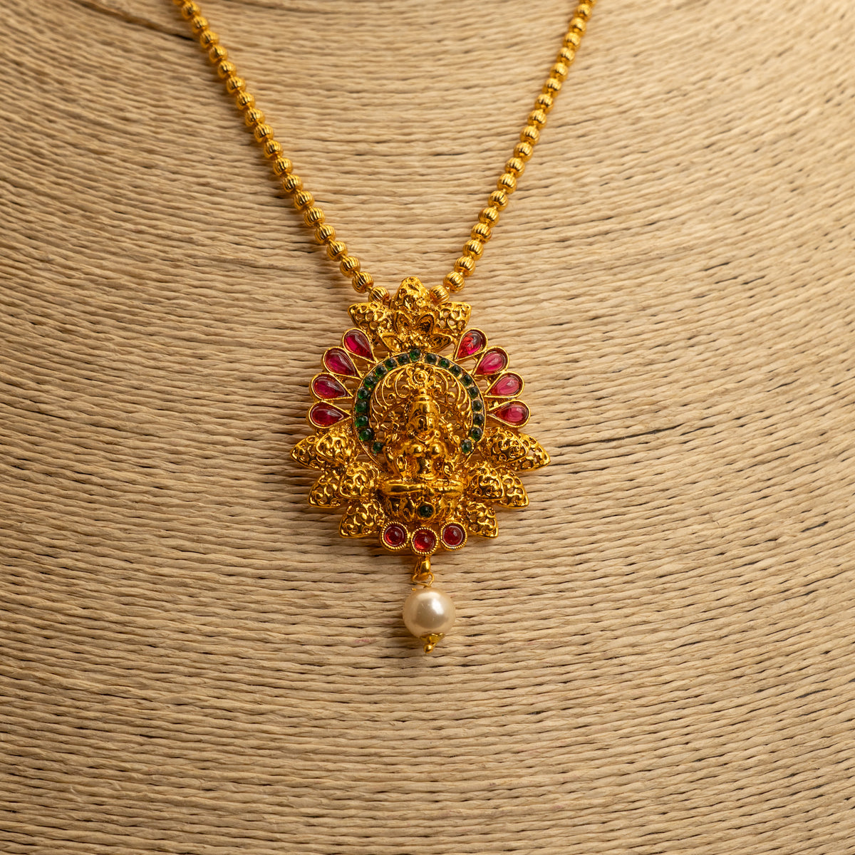 YASHASWINI GOLD TONED TEMPLE  MALA/ NECKPIECE  ML65