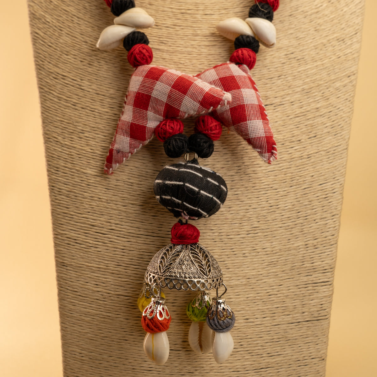 RITHU FABRIC AND BEADS HANDMADE AND HANDSTICHED MALA/ NECKPIECE ML88