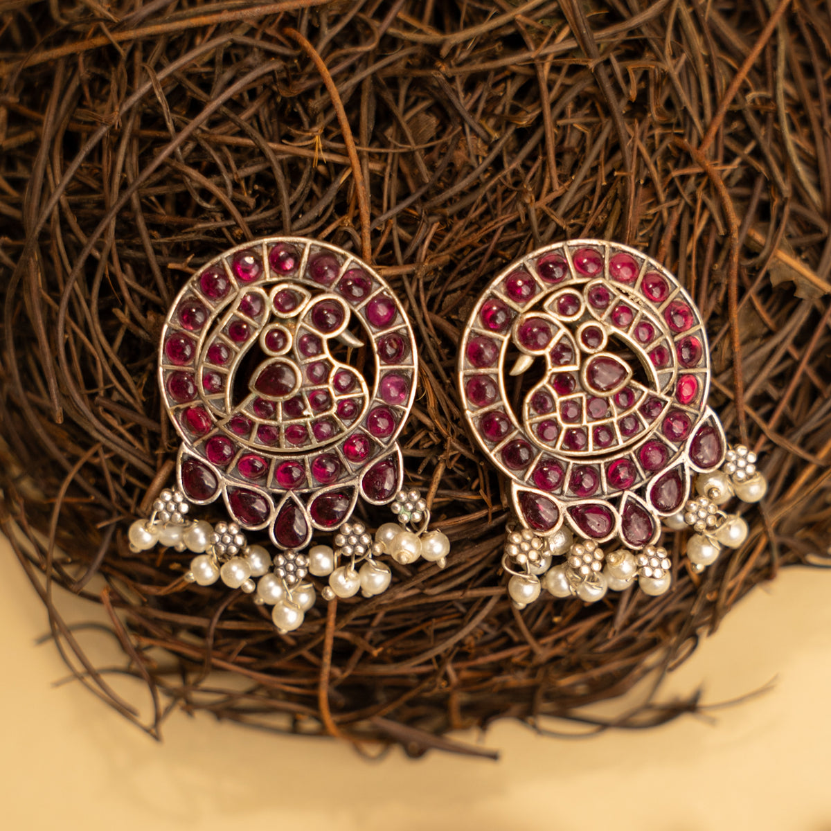 AARNA BIJOUX PREMIUM AND EXCLUSIVE SEMI HANDMADE RUSTIC FINISH CHOKER WITH EARRINGS CH136