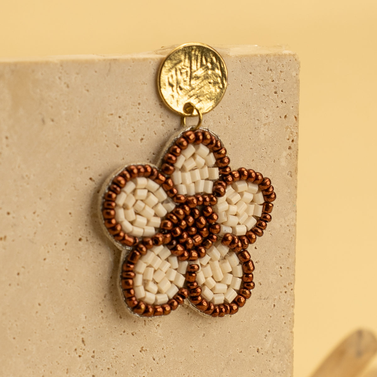 FLORA FANTASY FABRIC AND BEADS HANDMADE EARRING ER493