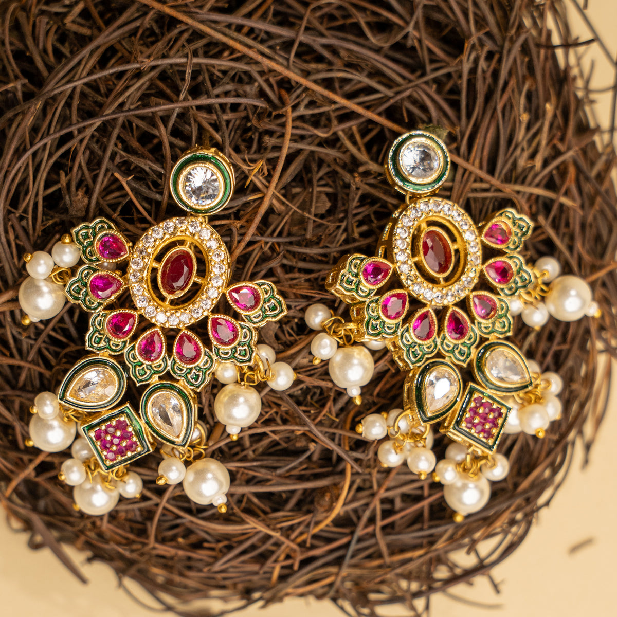 NIRANDHANA BIJOUX PREMIUM AND EXCLUSIVE SEMI HANDMADE CHOKER WITH EARRINGS CH365