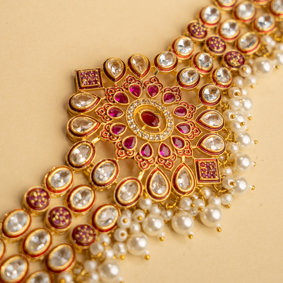 NIRANDHANA BIJOUX PREMIUM AND EXCLUSIVE SEMI HANDMADE CHOKER WITH EARRINGS CH365