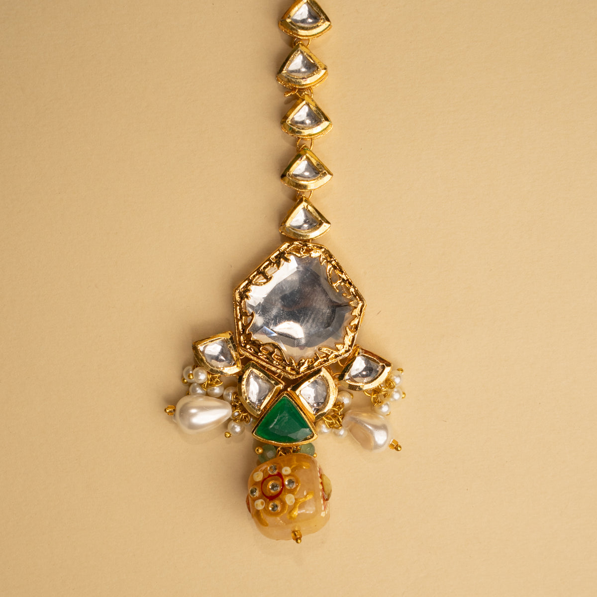 VINOSHA  BIJOUX PREMIUM AND EXCLUSIVE AND KUNDAN HANDMADE CHOKER WITH EARRINGS AND TIKKA CH402