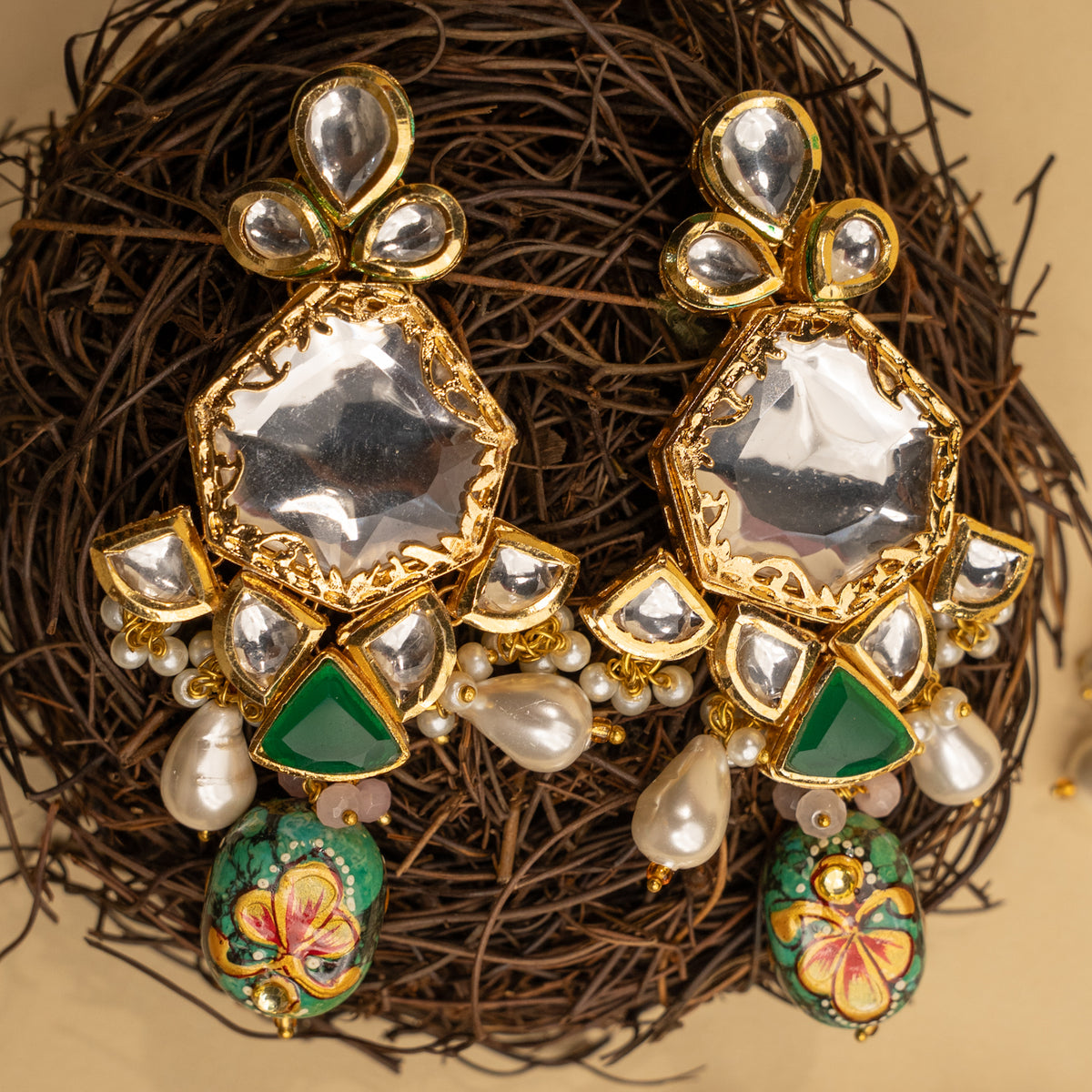 ATHENA TURQUOISE BIJOUX PREMIUM AND EXCLUSIVE TURQUOISE AND KUNDAN HANDMADE CHOKER WITH EARRINGS AND TIKKA CH401