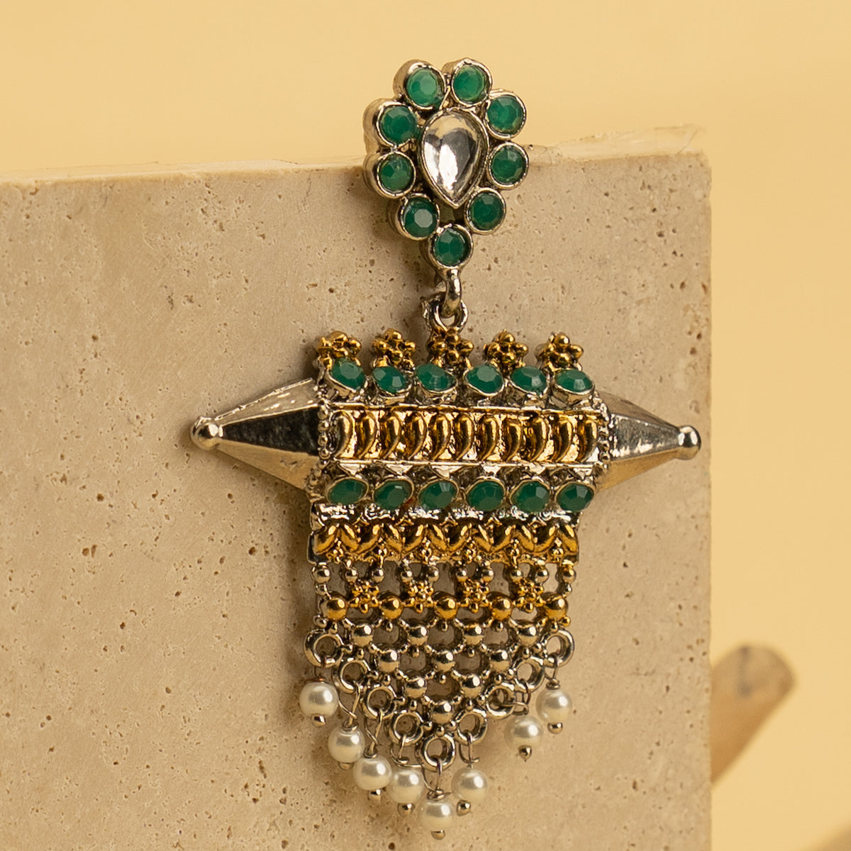 QUINN DUAL TONED ANTIQUE EARRINGS ER415