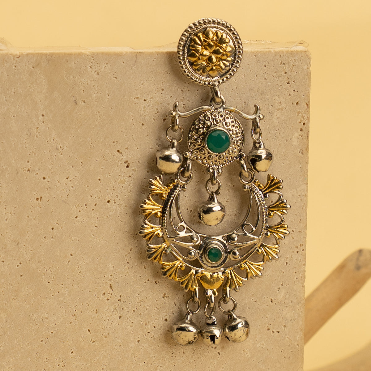 NAOMI DUAL TONED ANTIQUE EARRINGS ER416