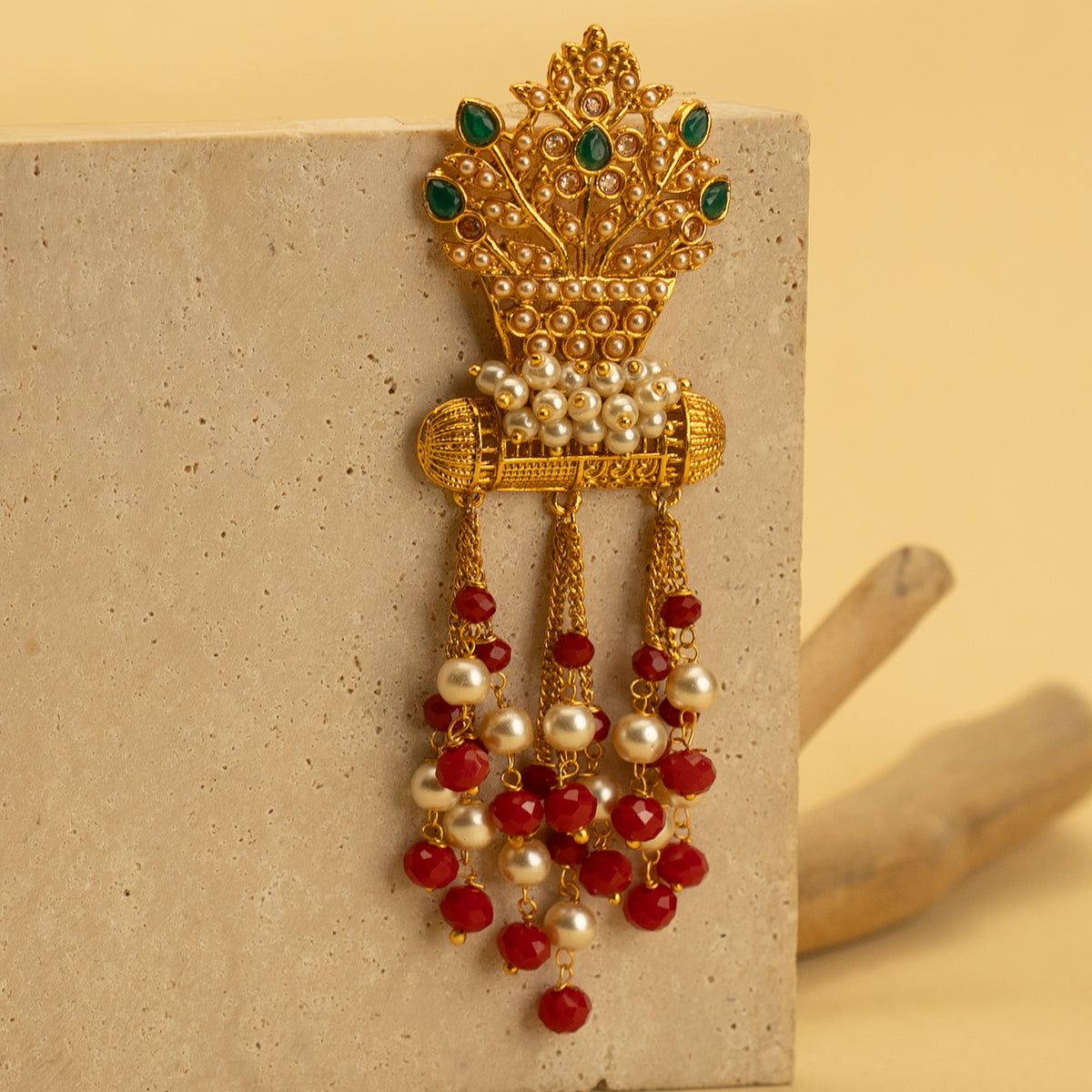 VIVIAN GOLD TONED ANTIQUE EARRINGS ER414