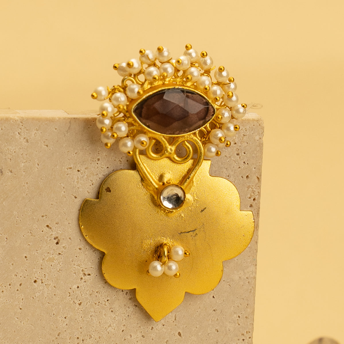 AAHANA RUSTIC AND RAW ANTIQUE FINISH HANDMADE NATURAL STONE EARRINGS ER468