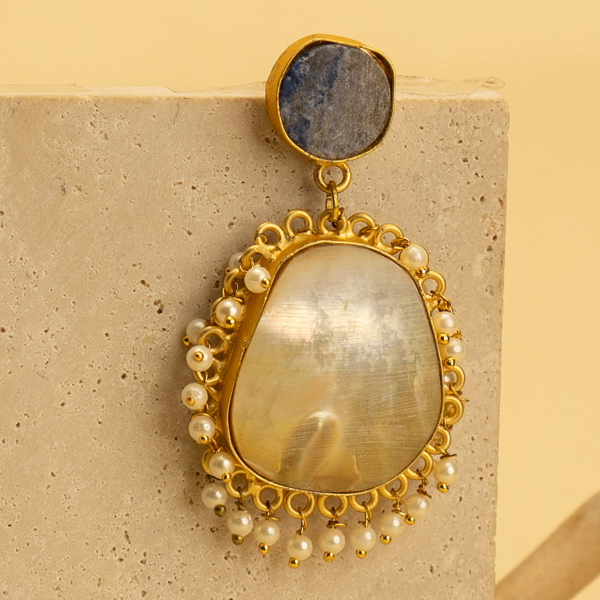 SAMAIRA RUSTIC AND RAW ANTIQUE FINISH HANDMADE NATURAL STONE EARRINGS  ER463