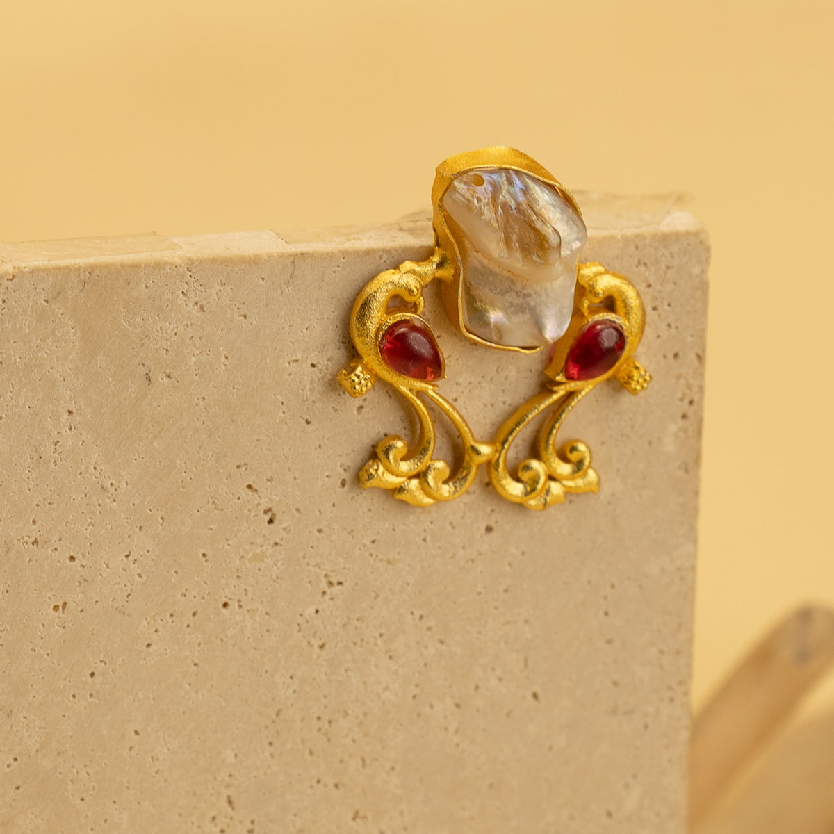 RHEA RUSTIC AND RAW ANTIQUE FINISH HANDMADE NATURAL STONE EARRINGS ER464