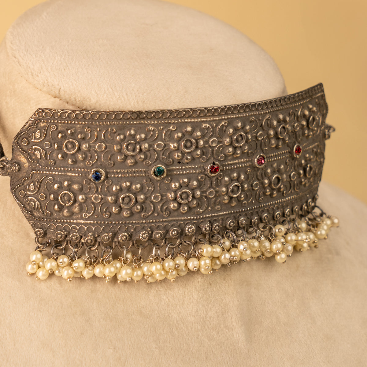 EMILY BLACK POLISH AFGHANI TRIBAL CHOKER CH447