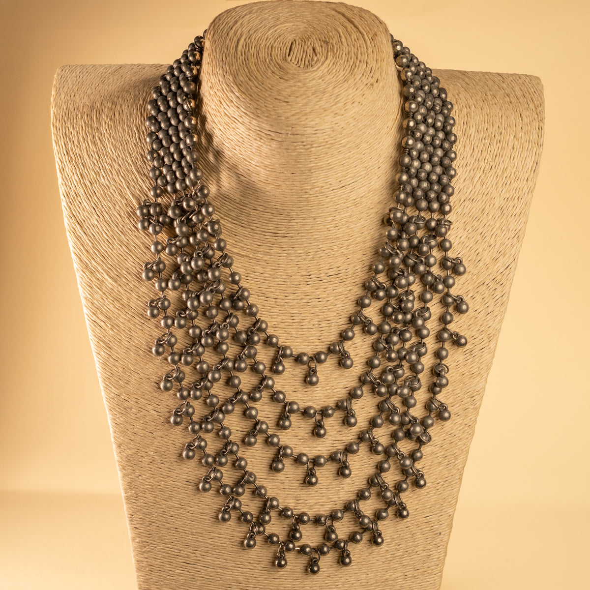 JIYA BLACK POLISH RAW AND RUSTIC FINISH CHOKER CH495