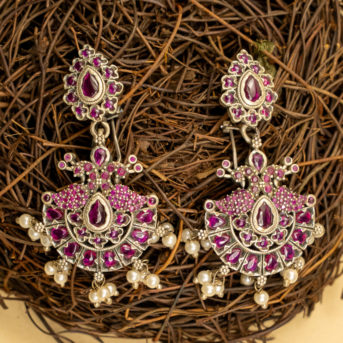 LEAH PREMIUM KEMP STONE HANDMADE RAW FIRE FINISH CHOKER WITH EARRINGS CH128