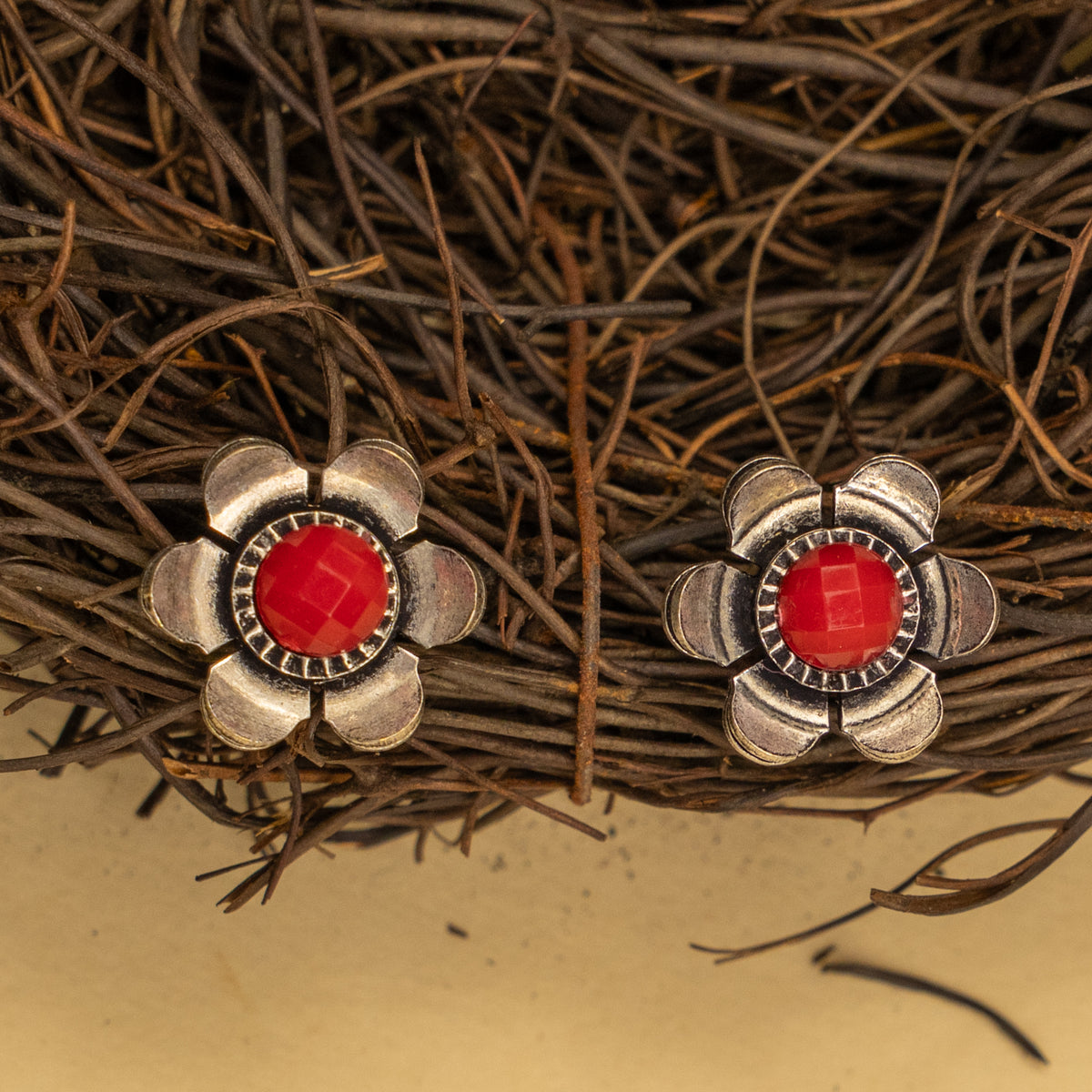 INAYA RUSTIC FINISH CHOKER/NECKPIECE WITH EARRINGS CH446