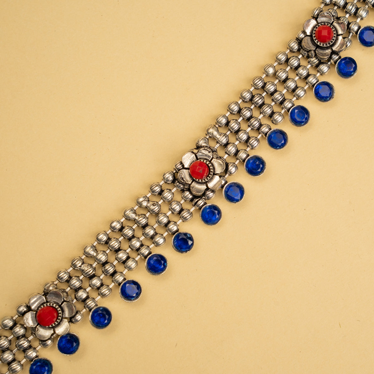 INAYA RUSTIC FINISH CHOKER/NECKPIECE WITH EARRINGS CH446