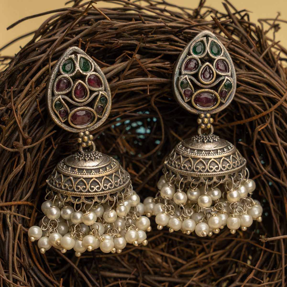 MIRA HANDMADE BIJOUX PREMIUM AND BIJOUX EXCLUSIVE RUSTIC FINISH CHOKER WITH EARRINGS CH527