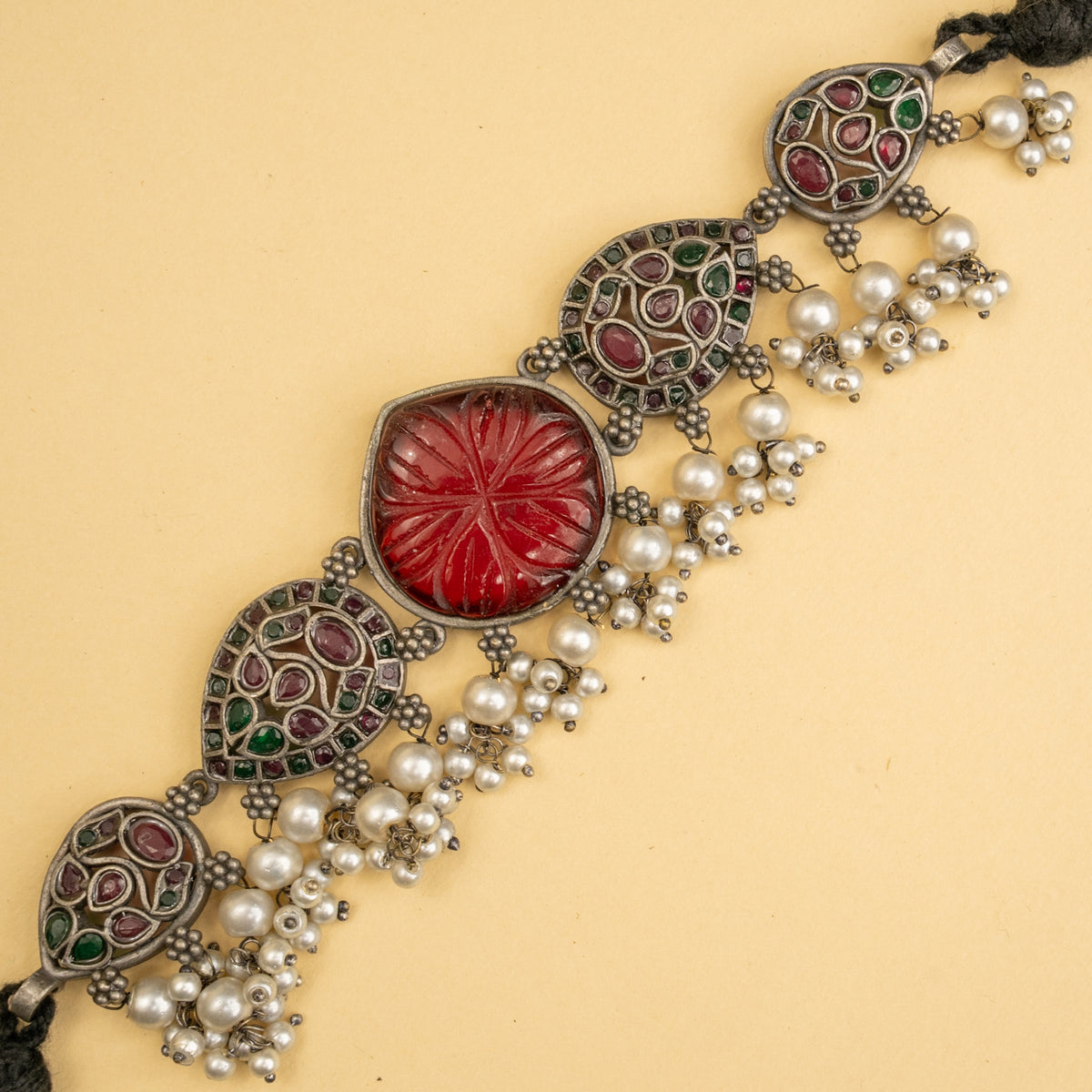 MIRA HANDMADE BIJOUX PREMIUM AND BIJOUX EXCLUSIVE RUSTIC FINISH CHOKER WITH EARRINGS CH527