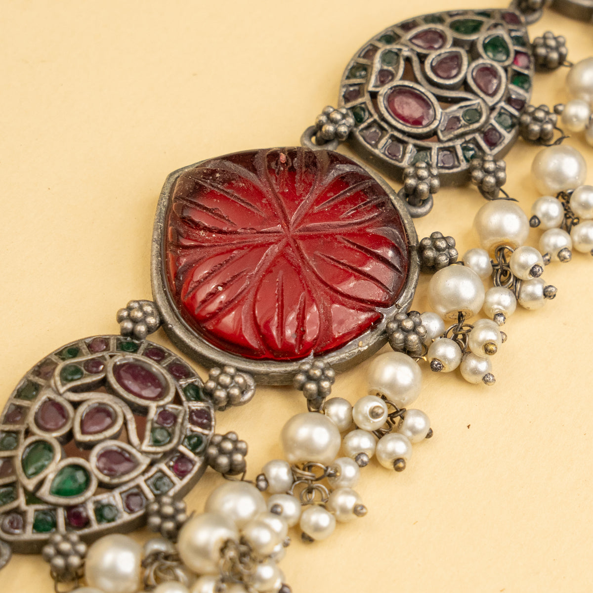 MIRA HANDMADE BIJOUX PREMIUM AND BIJOUX EXCLUSIVE RUSTIC FINISH CHOKER WITH EARRINGS CH527