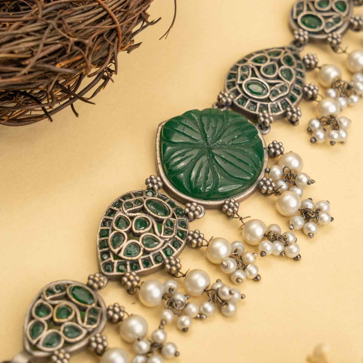 MIRA HANDMADE BIJOUX PREMIUM AND BIJOUX EXCLUSIVE RUSTIC FINISH CHOKER WITH EARRINGS CH527