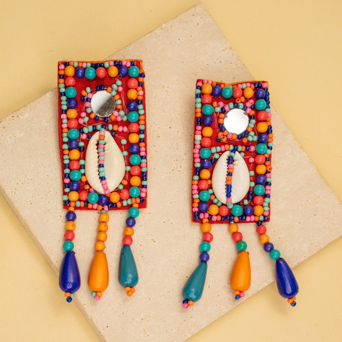 MILLA FABRIC AND BEADS PERFECT FOR HALDI SHELL AFGHANI CHOKER WITH EARRINGS CH467