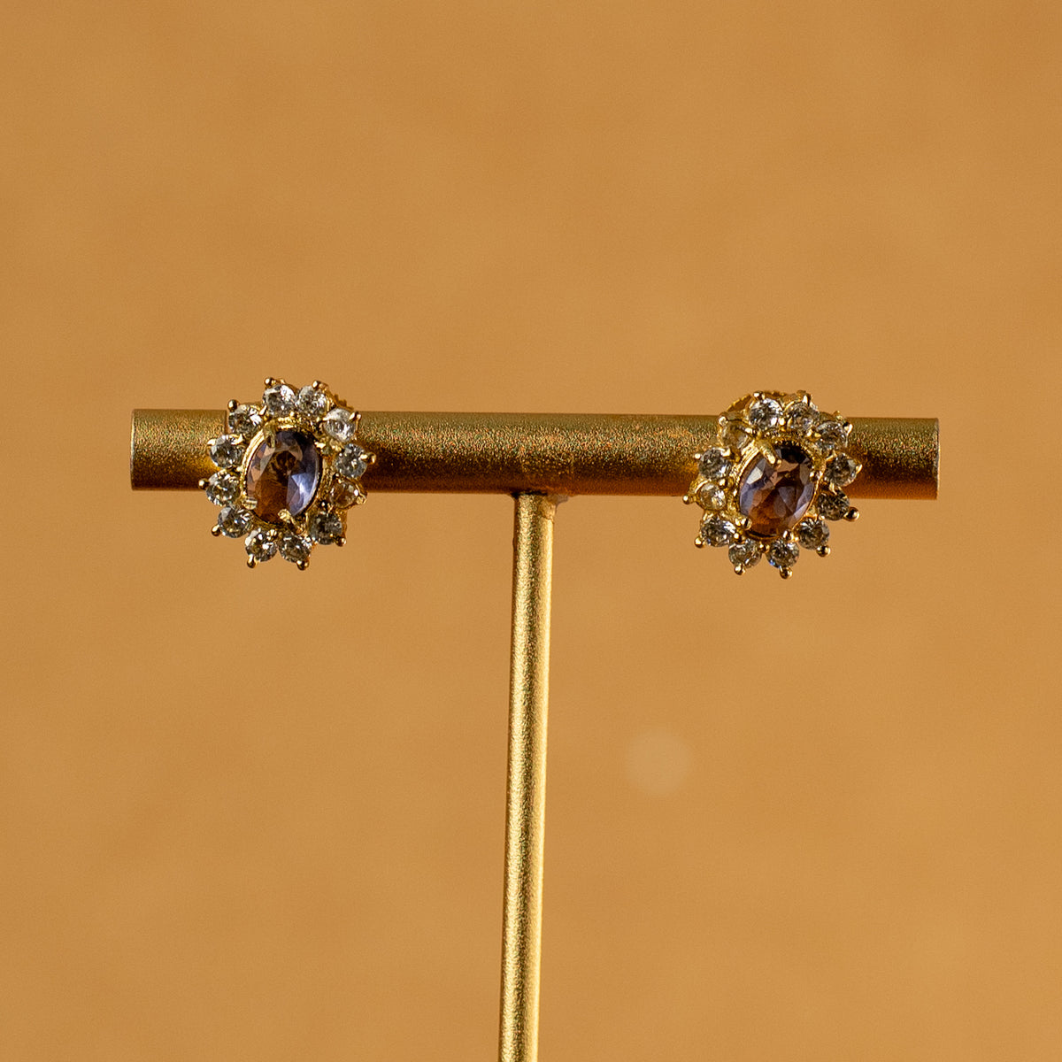 MEGNA SEMI HANDMADE MONALISA AND AD STONES STONES NECKPIECE/NECKLACE EARRINGS NL319