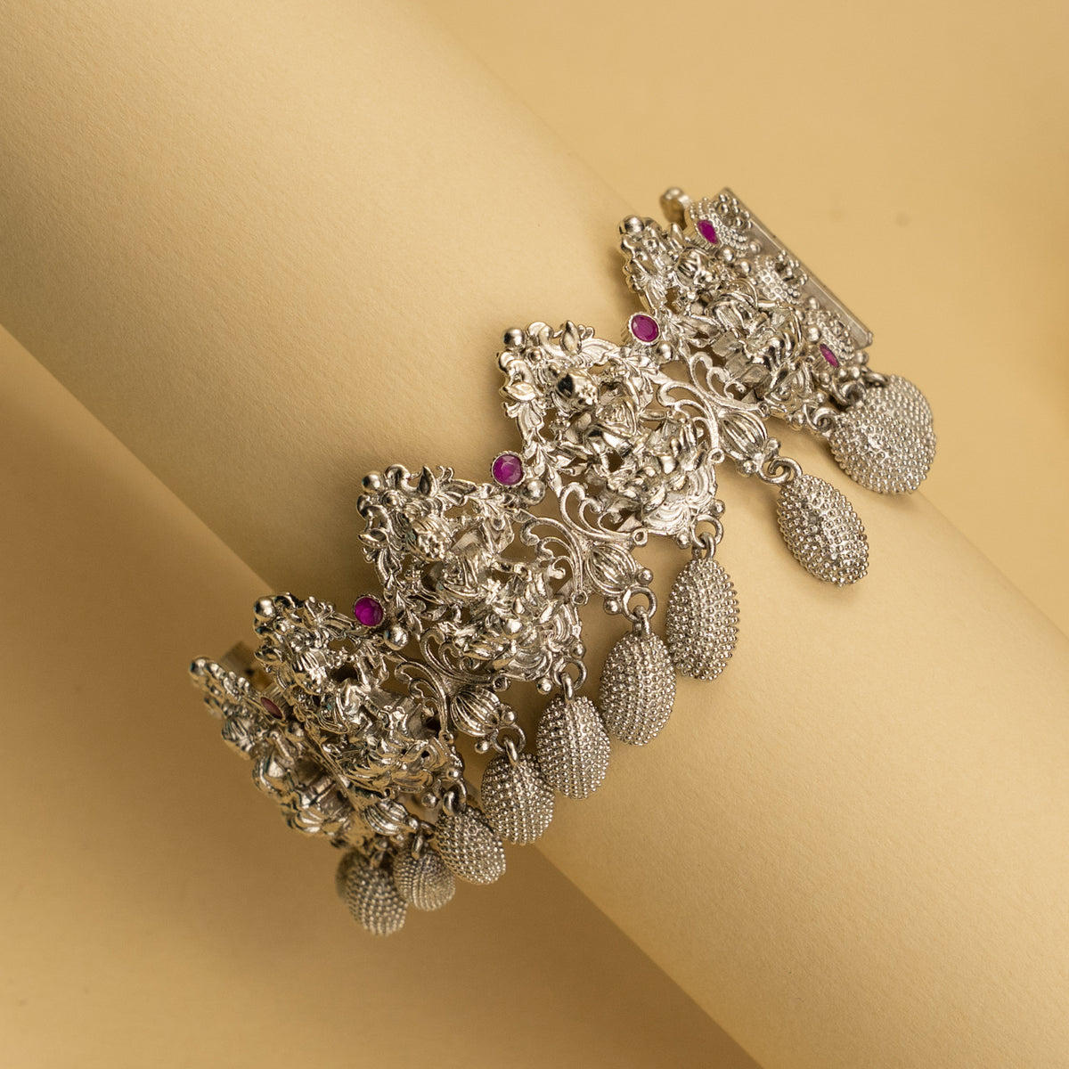 LEENA OXIDIZED TEMPLE BANGLE/KADA CUFF BR92 SIZE 2*8