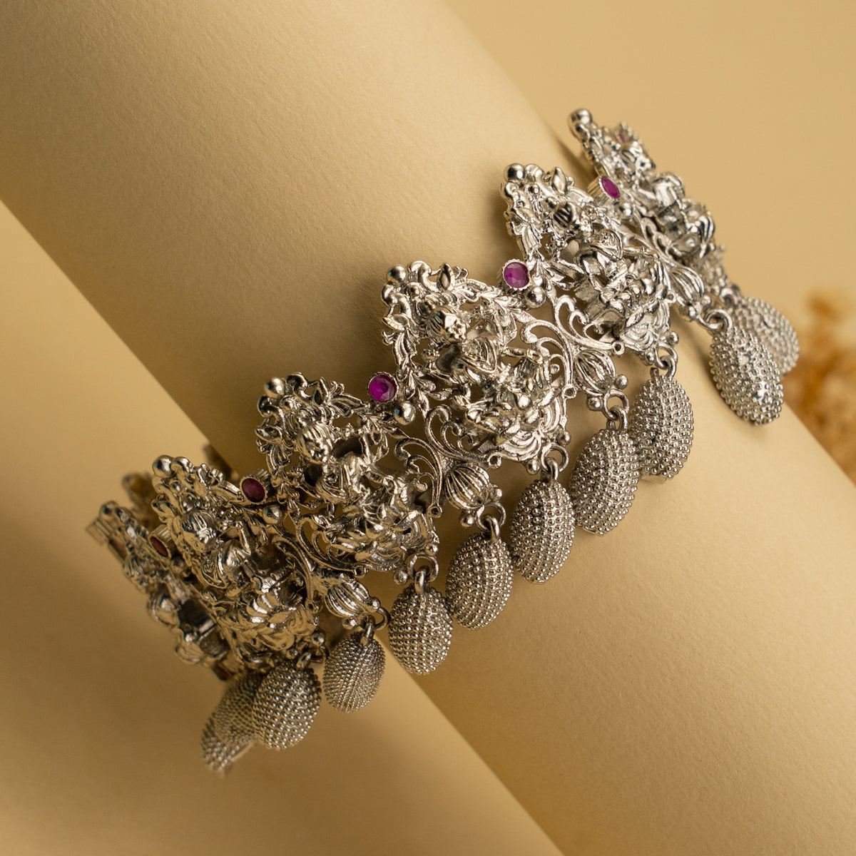 LEENA OXIDIZED TEMPLE BANGLE/KADA CUFF BR92 SIZE 2*8