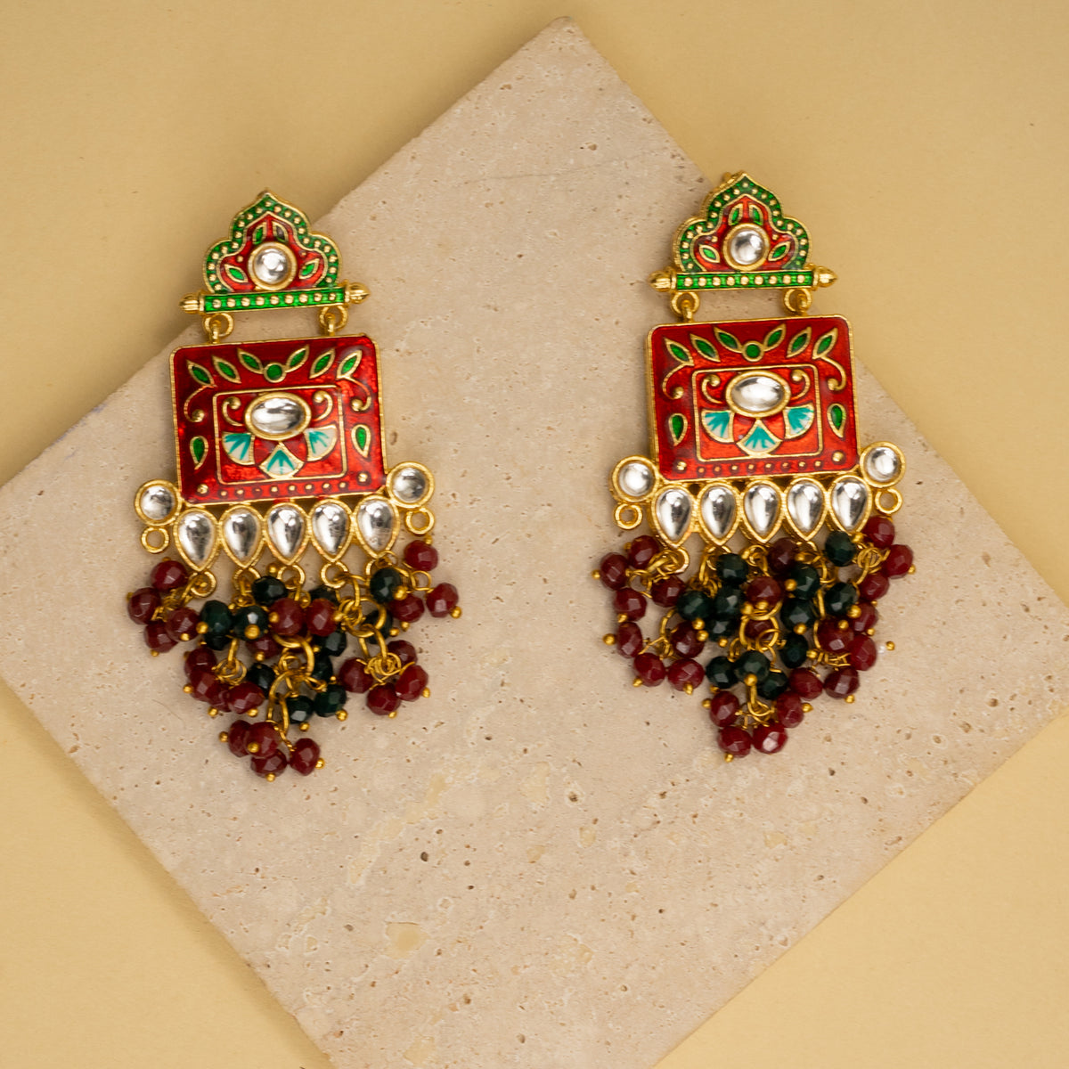 NATALIA BIJOUX PREMIUM AND EXCLUSIVE ONEX BEADS MEENAKARI HANDMADE CHOKER WITH EARRINGS CH213