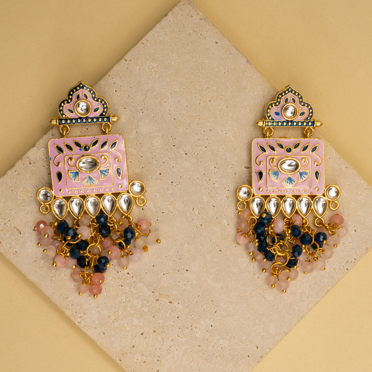 NATALIA BIJOUX PREMIUM AND EXCLUSIVE ONEX BEADS MEENAKARI HANDMADE CHOKER WITH EARRINGS CH213