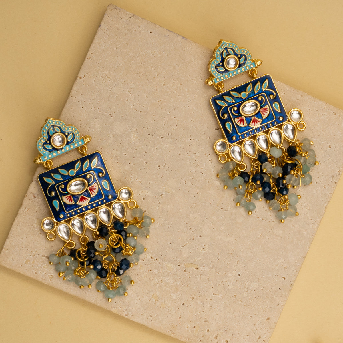 NATALIA BIJOUX PREMIUM AND EXCLUSIVE ONEX BEADS MEENAKARI HANDMADE CHOKER WITH EARRINGS CH213