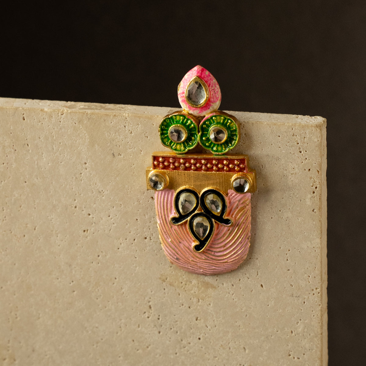 KEZIA SEMI HANDMADE PAINTED EARRING/STUD ER608