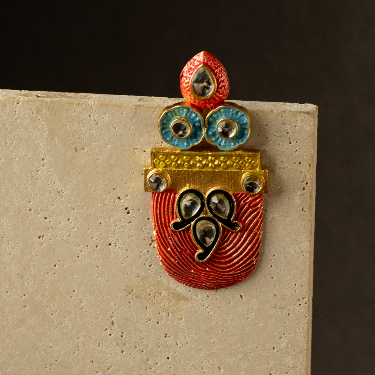 KEZIA SEMI HANDMADE PAINTED EARRING/STUD ER608