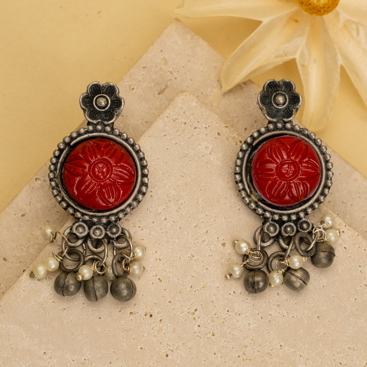 OLIVE RAW AND RUSTIC BLACK POLISH CHOKER WITH EARRINGS CH474