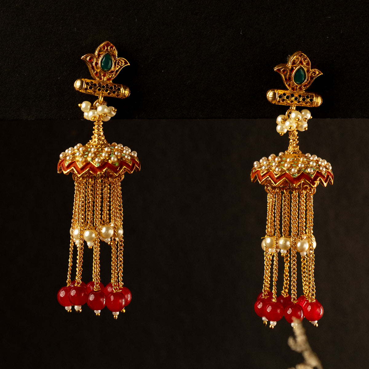 ZOYA GOLD TONED ANTIQUE EARRINGS ER409