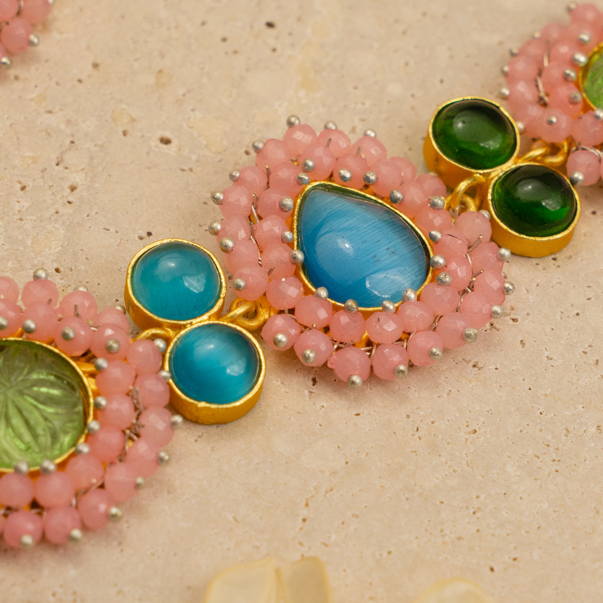 RUBY BIJOUX HANDMADE MONALISA MINIMALIST CHOKER WITH EARRINGS CH48