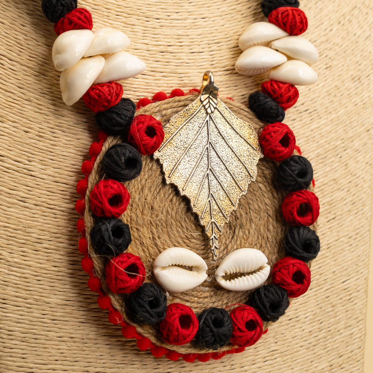 GOWSHA FABRIC AND BEADS HANDMADE AND HANDSTICHED MALA/ NECKPIECE ML96