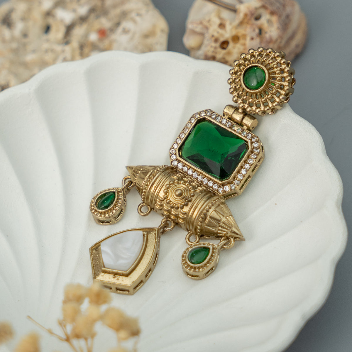 FABY SEMI HANDMADE ANTIQUE TONED VICTORIAN EARRINGS/DANGLER ER914