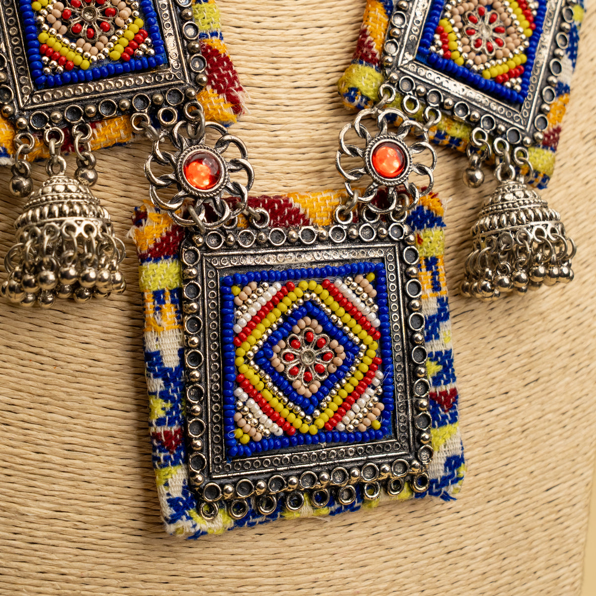 THOENIX FABRIC AND BEADS HANDMADE AND HANDSTICHED MALA/ NECKPIECE ML130