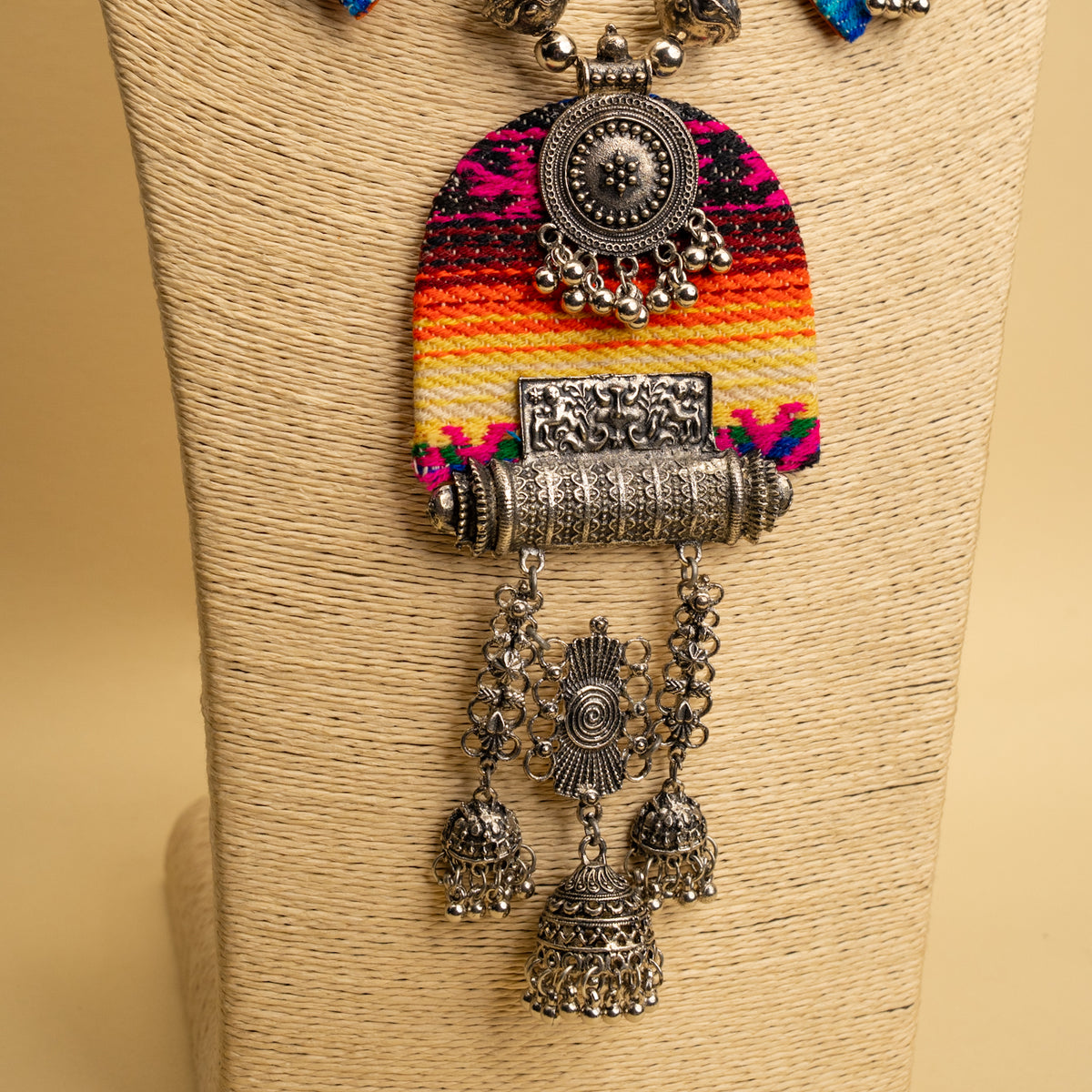 NOAH FABRIC AND BEADS HANDMADE AND HANDSTICHED MALA/ NECKPIECE ML131