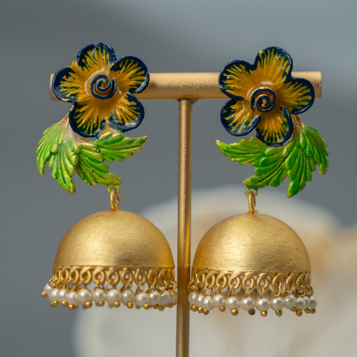 NIRANA CLASSY HANDMADE AND HANDPAINTED  JHUMKA ER109