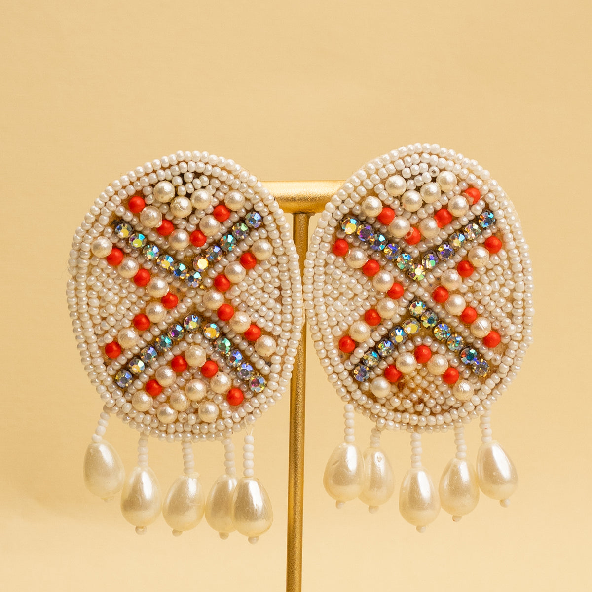 ORION FABRIC AND BEADS HANDMADE AND HANDSTICHED MALA/ NECKPIECE ML141