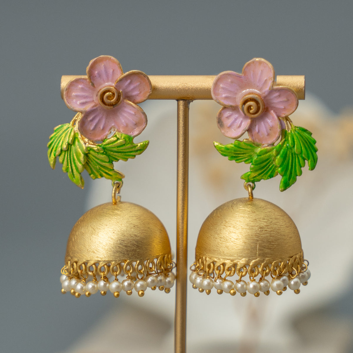 NIRANA CLASSY HANDMADE AND HANDPAINTED  JHUMKA ER109