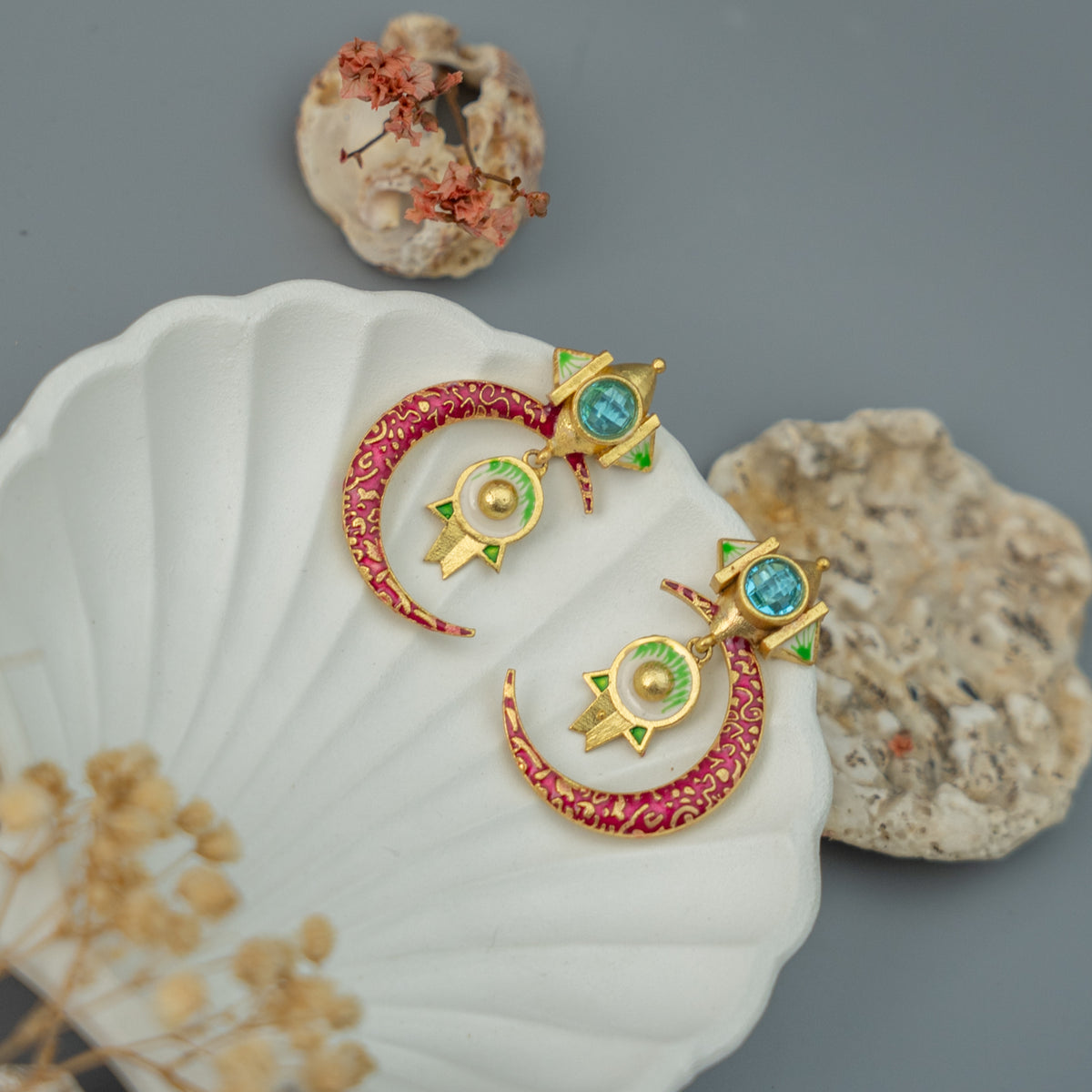 AIDANA SEMI HANDMADE ANTIQUE EARRING/DANGLER ER607