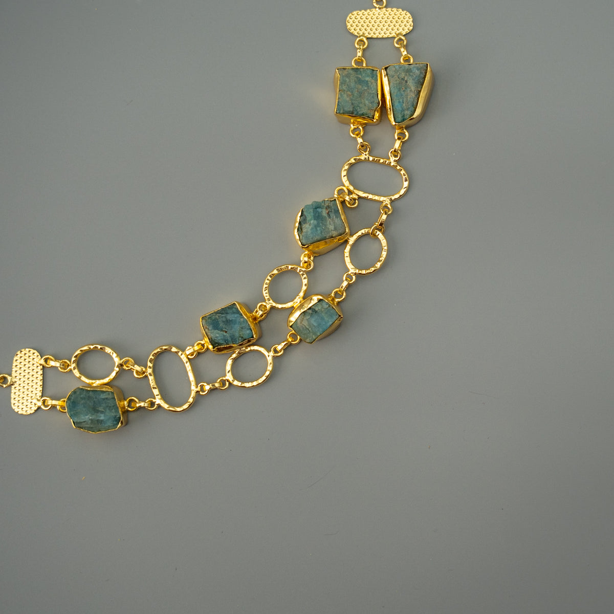 CHRISTOPHER NATURAL STONE GOLD TONED HANDMADE CHOKER CH486