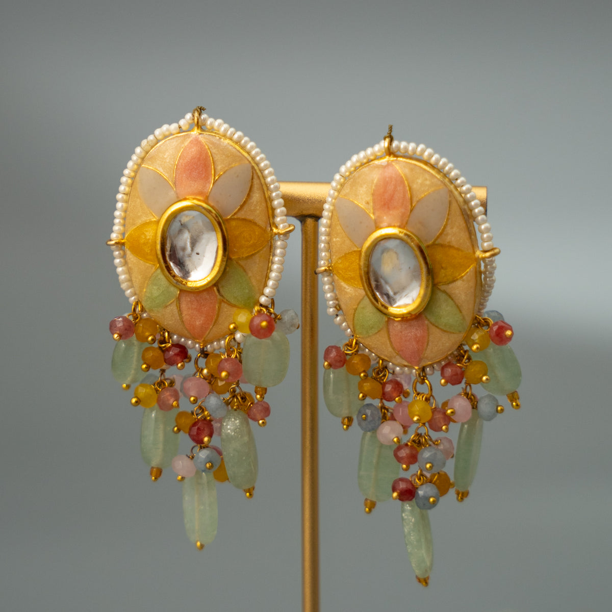 AALIYAH  ONEX BEADS LAC AND KUNDAN BIJOUX PREMIUM AND EXCLUSIVE HANDMADE CHOKER WITH EARRINGS CH399