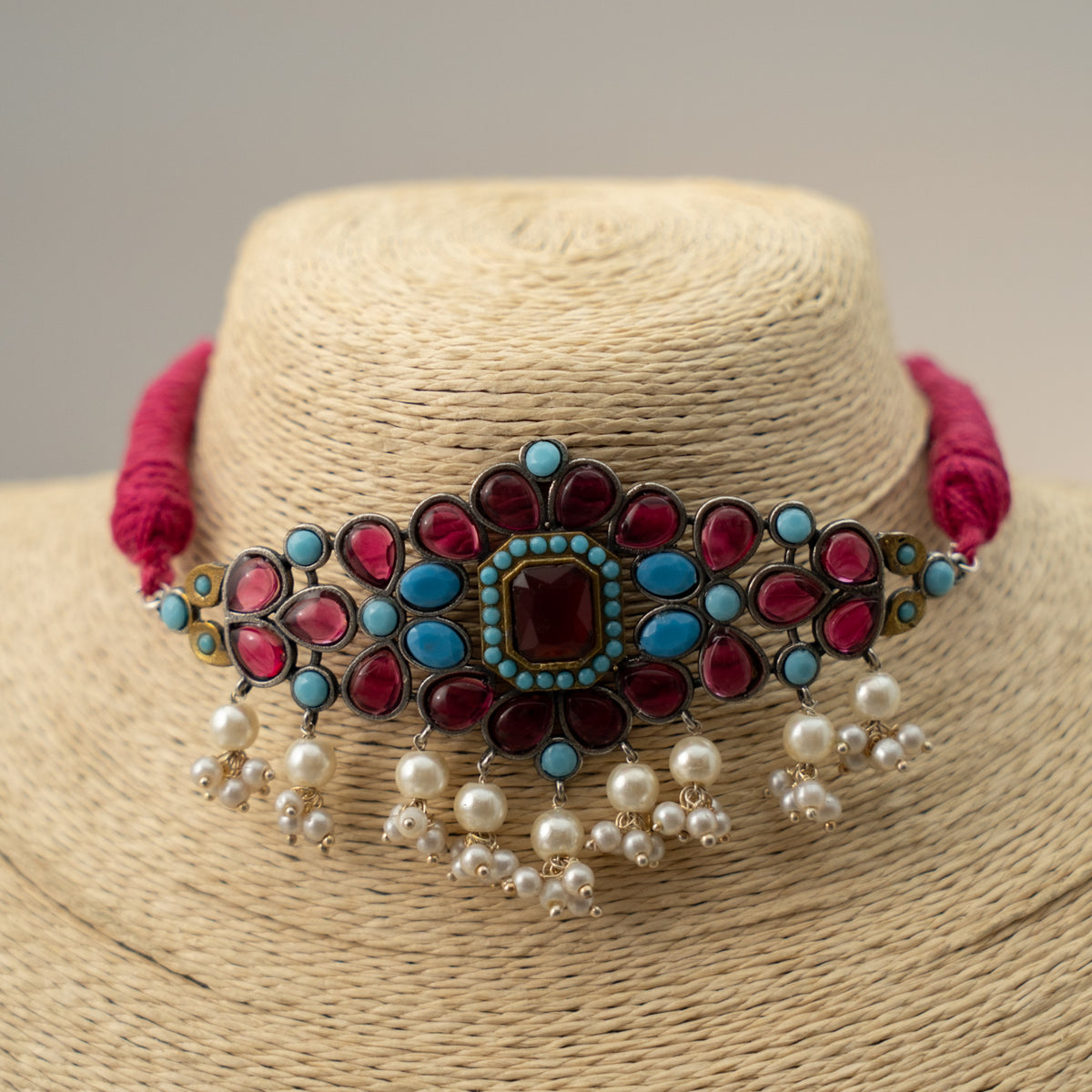 SHYLA BIJOUX PREMIUM AND EXCLUSIVE RUSTIC FINISH CHOKER WITH EARRINGS CH134